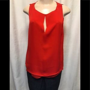 Diane Von Furstenberg red sleeveless blouse
